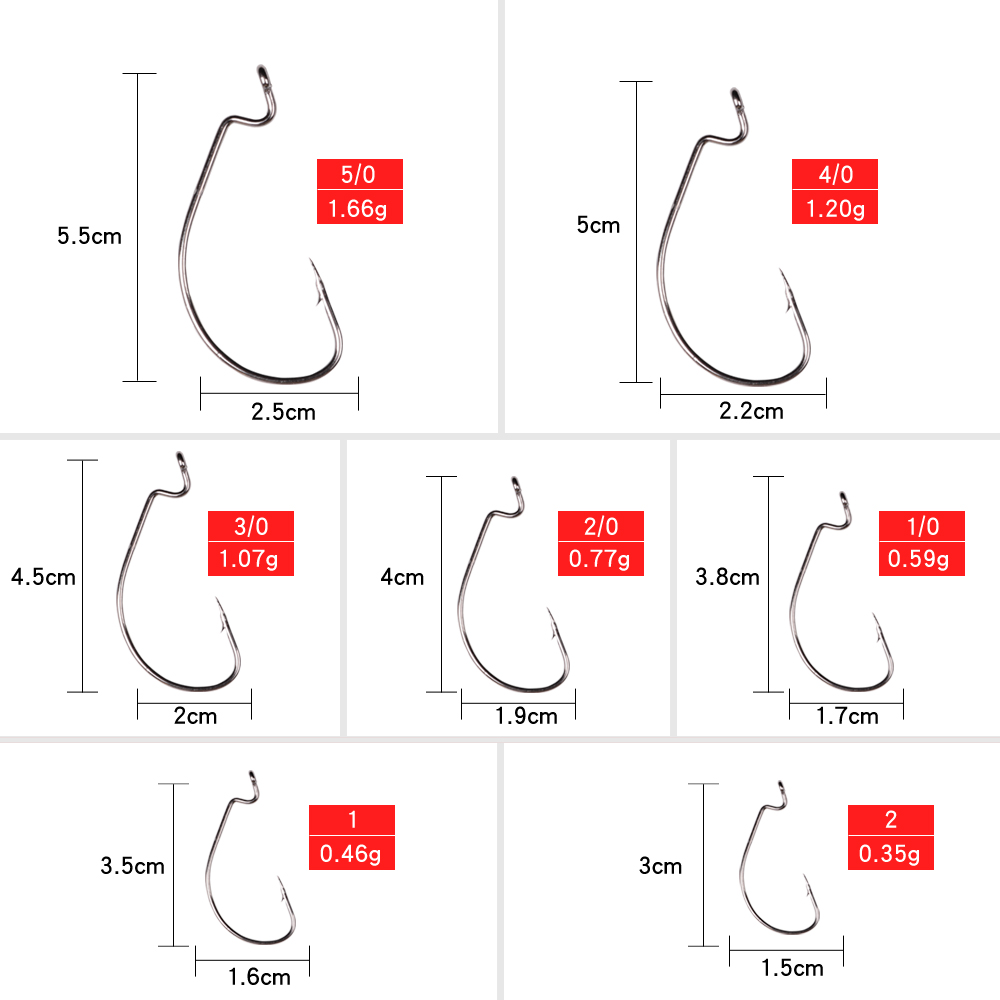 LUSHAZER 10 قطعة/الوحدة الكربو - مراجعة Fishing Hook Offset وسعره