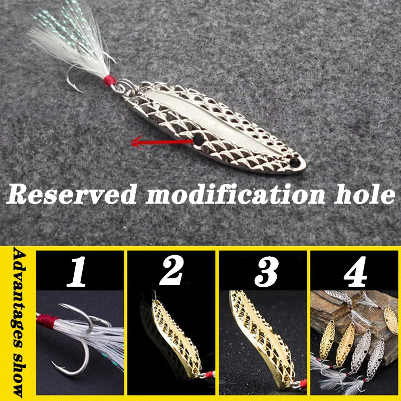 1 قطعة ملعقة سبينر معدنية مضيئ - مراجعة Fishing Hook Treble وسعره